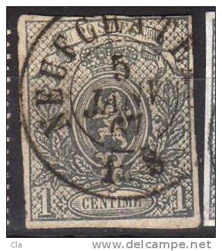 22  Obl  Dc  Neufchateau  4 Marges Minime Aminci  170 - 1866-1867 Petit Lion