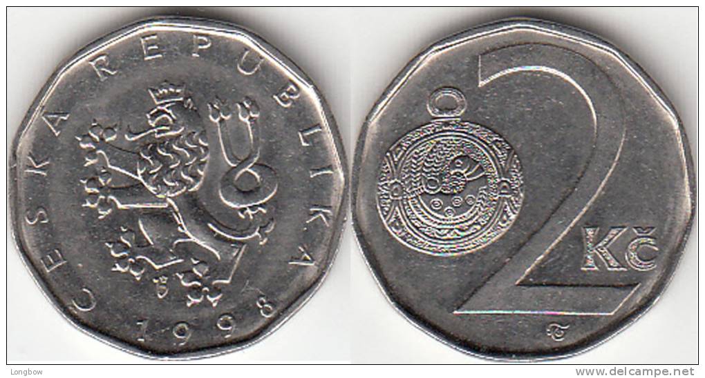 REPUBBLICA CEKA - 2 KORUNA - 1998 - Circolata - Tchéquie