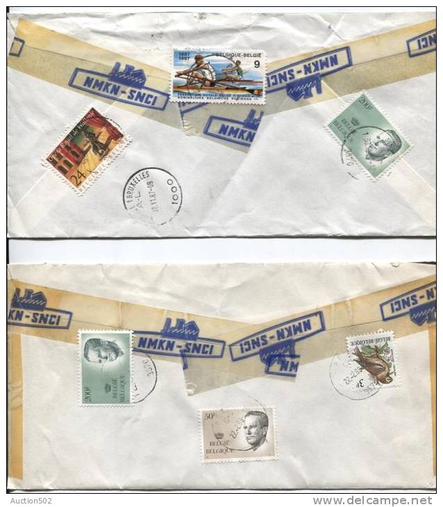 2 Lettres En Valeur Assurée De 10.000 Frs C.Peer De 1987&1988 Baudouin Velghe V.Brussem PR8 - Covers & Documents