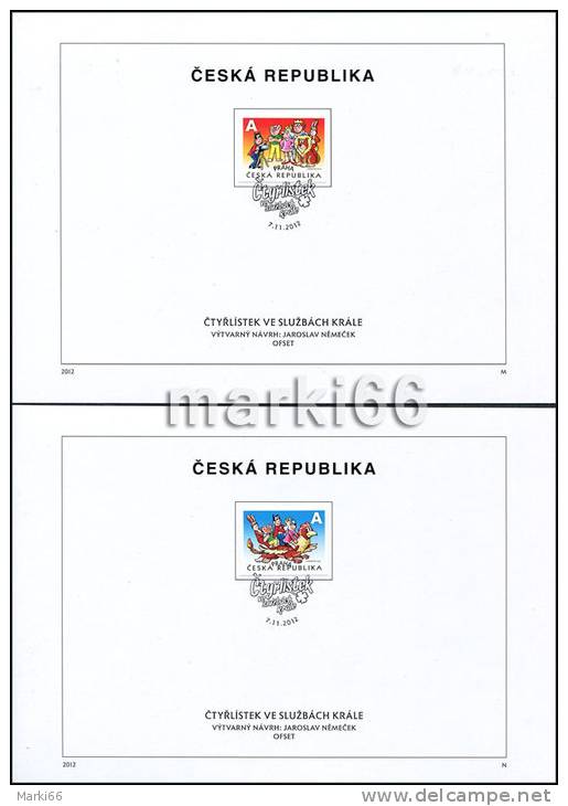 Czech Republic - 2012 - Ctyrlistek On HM Service - FDS (first Day Sheet) Set - Covers & Documents