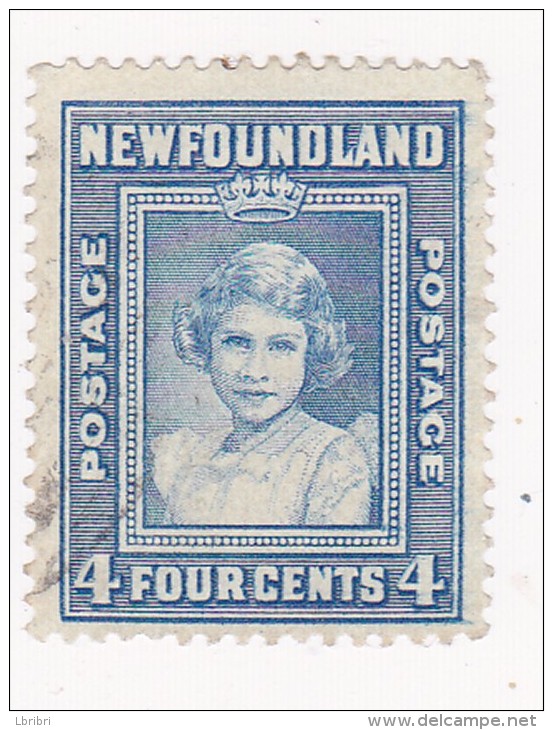 CANADA TERRE NEUVE N°221 4C BLEU PRINCESSE ELISABETH OBL - 1908-1947