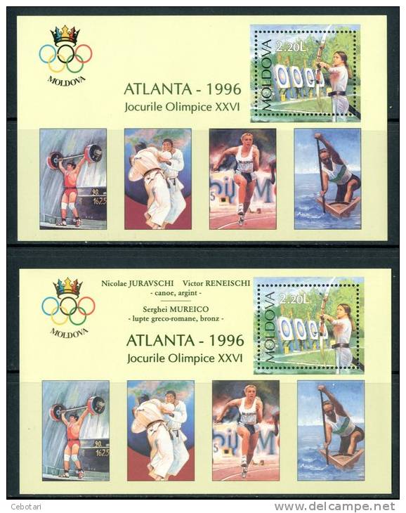 MOLDAVIA / MOLDOVA 1996** - Giochi Olimpici "Atlanta 1996" - 2 Block MNH Come Da Scansione - Ete 1996: Atlanta