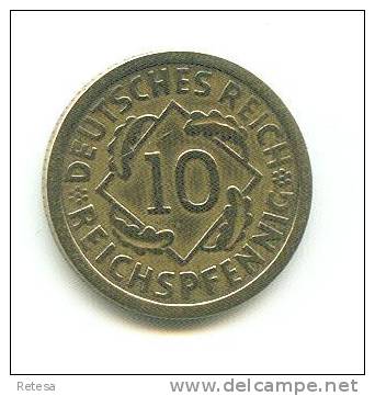 **  WEIMAR REPUBLIC  10 REICHSPFENNIG  1925 A - 10 Rentenpfennig & 10 Reichspfennig