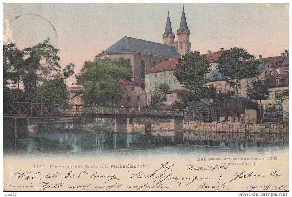 HOF 1903 - PARTIE AN DER SAALE MIT MICHAELISKIRCHE - Hof