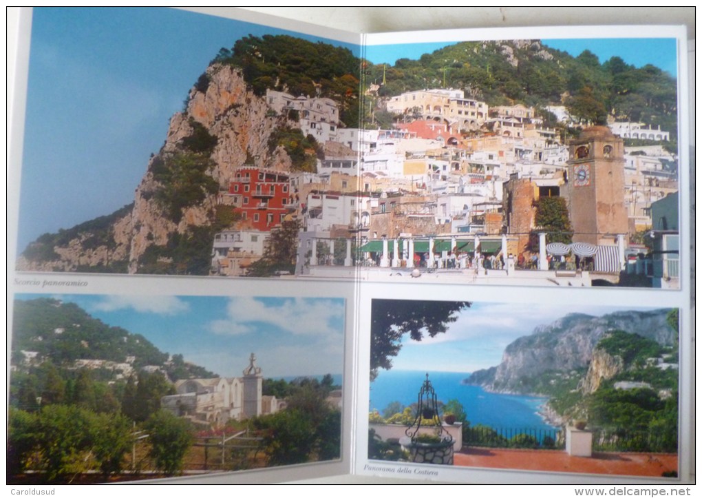 cp italie capri lot +- 15 photos dell isola di capri + 1 x photo arco + 1x carnet  livret multi + mini guida voi details