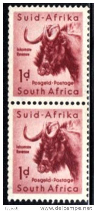 South Africa - 1954 1d Coils Pair (**) # SG 152 , Mi 240 - Unused Stamps