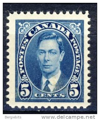 1937 Canada  5 Cents  King George VI Definitive  Stamp MNH   Scott # 235 - Unused Stamps
