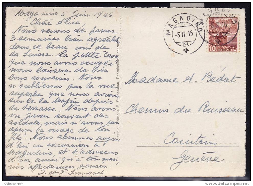 Magadino - Lago Maggiore - Barca E Pescatori Ca 1946 ; Form. 10 / 15 (10´163) - Magadino