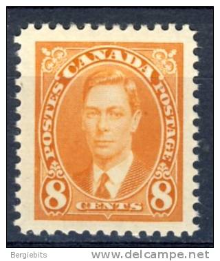 1937 Canada  8 Cents  King George VI Definitive  Stamp MNH   Scott # 236, Very Slight Gum Disturbance - Unused Stamps