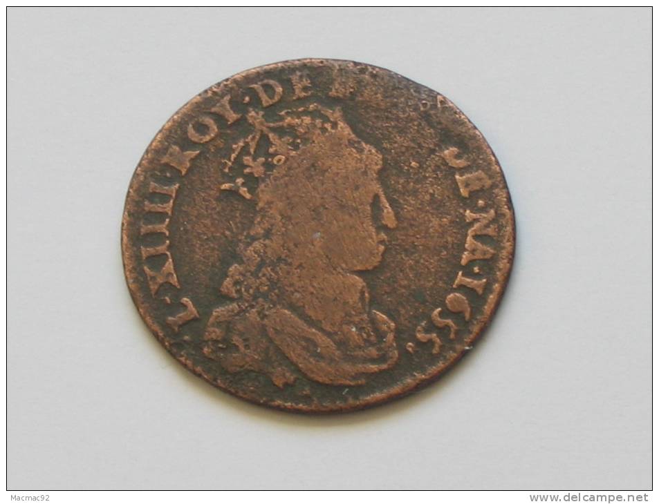 LOUIS XIV -  Liard De France - 1655  D ( Rouen) -Jolie  Monnaie - 1715-1774 Louis XV Le Bien-Aimé