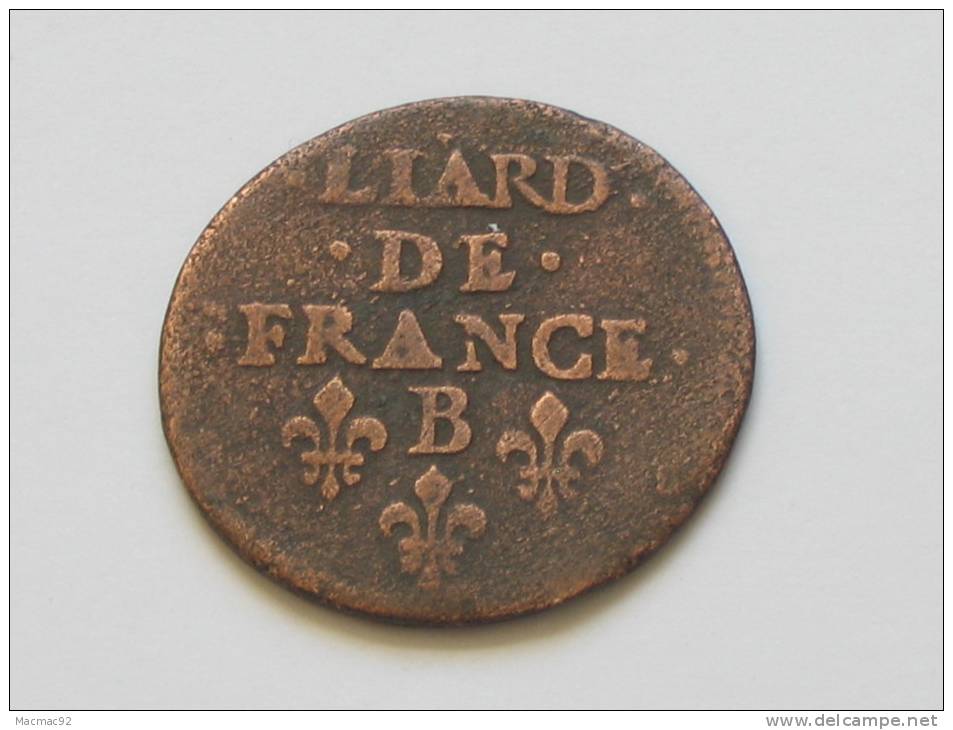 LOUIS XIV -  Liard De France - 1655  D ( Rouen) -Jolie  Monnaie - 1715-1774 Luigi XV Il Beneamato