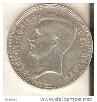 MONEDA DE PLATA DE BELGICA DE 20 FRANCOS DEL AÑO 1934 (SILVER-ARGENT) - 20 Francs & 4 Belgas