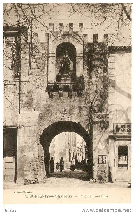 POSTAL DE PARIS DE ST. PAUL-TROIE CHATEAUX - PORTE NOTRE-DAME DEL AÑO 1918 - Notre Dame De Paris