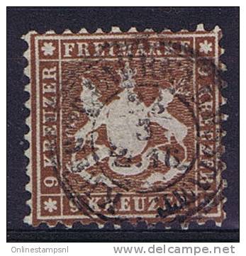 Deutschland: Württemberg Mi. 28 C   Used/cancelled , - Usati