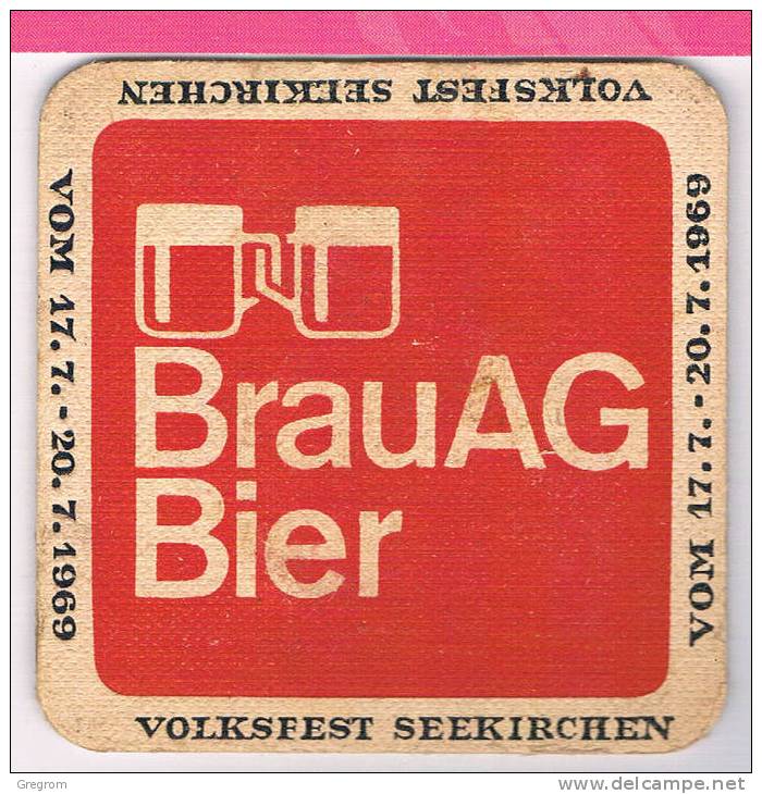 Sous Bock , BRAUAG BIER   Volksfest Seekirchen , Vom 1969 - Bierdeckel