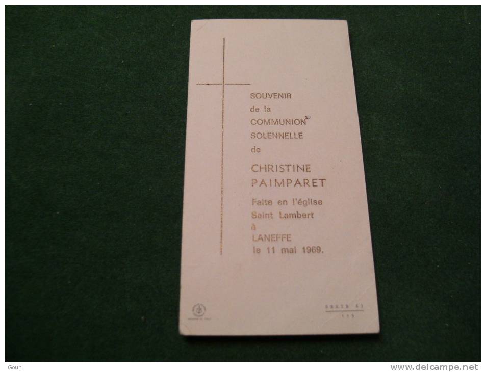 A-3-2-105 Souvenir Communion Christine Paimparet Laneffe 1969 - Kommunion Und Konfirmazion