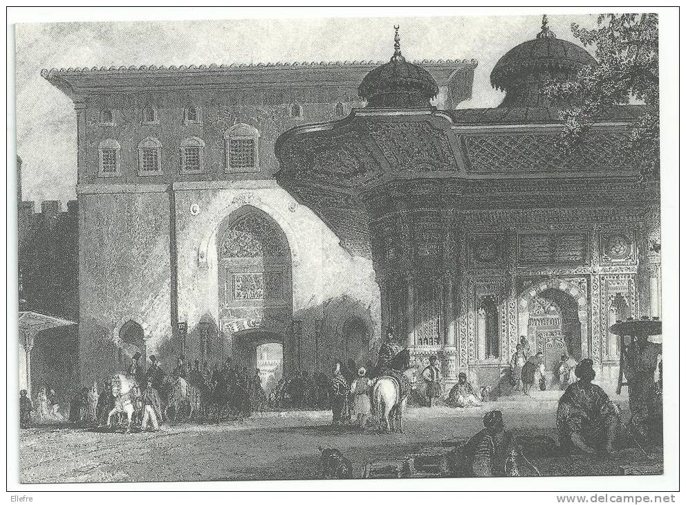 Istamboul ; Reproduction De Gravure Ancienne Carte Grand Format De L'Hôtel Restaurant Celal Sultan - Hotels & Restaurants