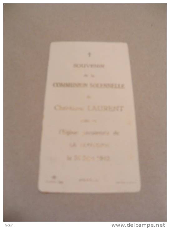 A-3-2-105 LC32 Souvenir Communion Christiane Laurent La Louvière 1942 - Kommunion Und Konfirmazion