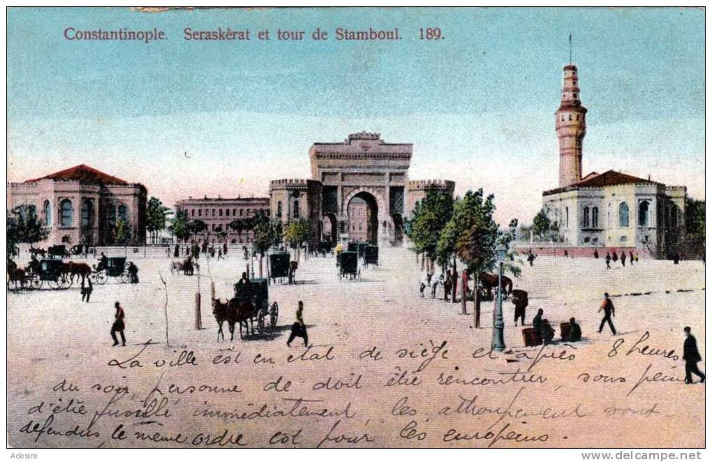 Türkei, CONSTANTINOPLE, Seraskerat Et Tour De Stamboul, Gelaufen 1899 - Türkei