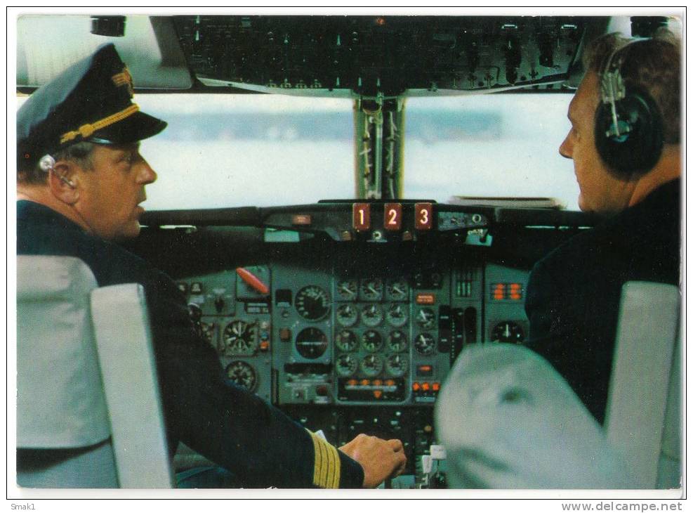 TRANSPORT AIRPLANE LUFTHANSA EUROPA JET COCKPIT GERMANY BIG CARD OLD POSTCARD - 1946-....: Era Moderna