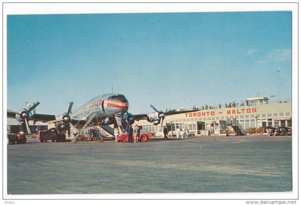 TRANSPORT AERODROME MALTON TORONTO CANADA OLD POSTCARD - Vliegvelden