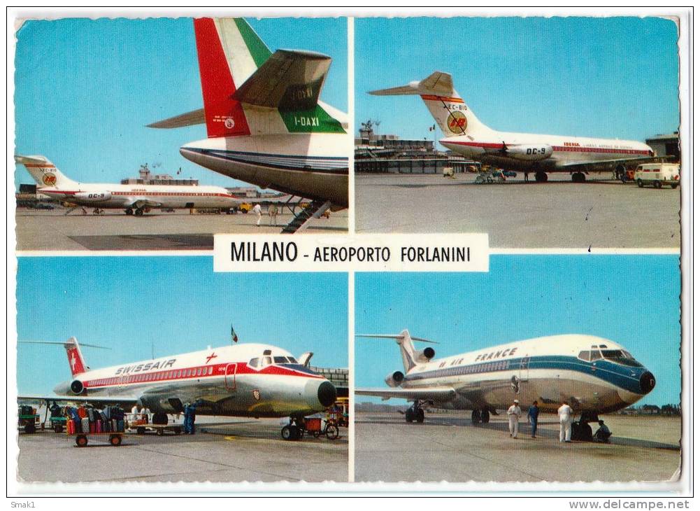 TRANSPORT AERODROME FARLANINI MILANO ITALY BIG CARD OLD POSTCARD 1971. - Aerodrome