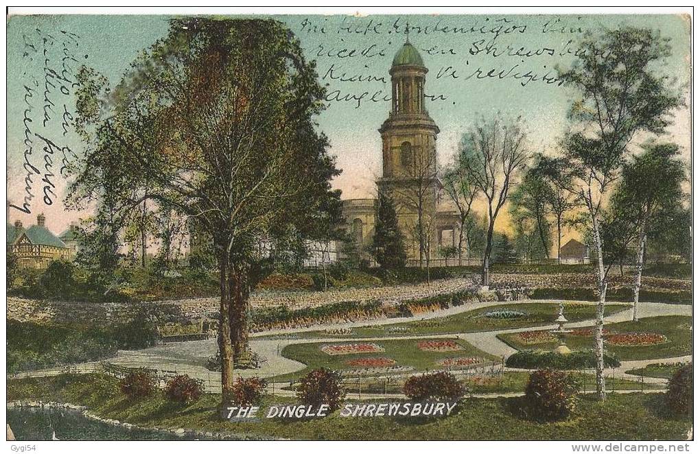 The Dingle Shrewsbury    Shropshire U.K    Post Card  1907 - Shropshire