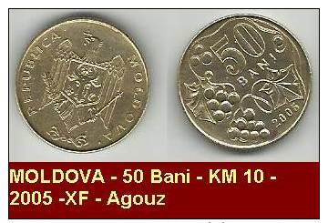 MOLDOVA - 50 Bani - KM 10 - 2005 -XF - Agouz - Moldavie