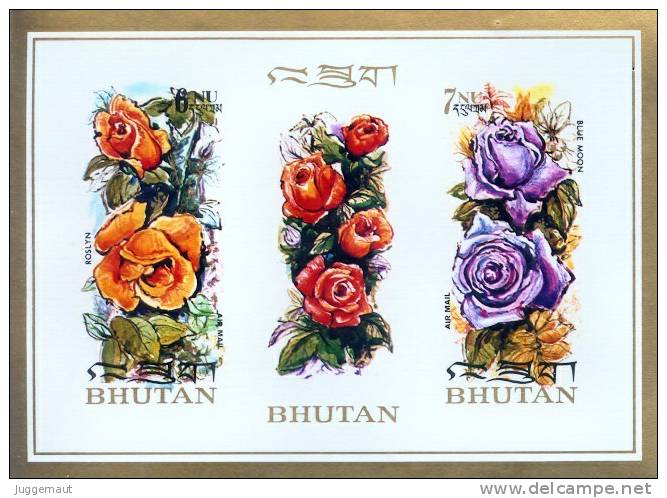 BHUTAN FLOWER SERIES 2 STAMP IMPERF MINIATURE SHEET BHUTAN 1973 MINT MNH - Andere & Zonder Classificatie