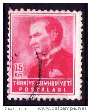 TURCHIA - USATO - 1955 - Ataturk - 15 - Oblitérés