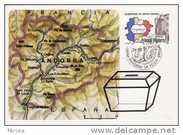 106 - Andorre Espagnol Carte Maximum 1983 - Cartas & Documentos