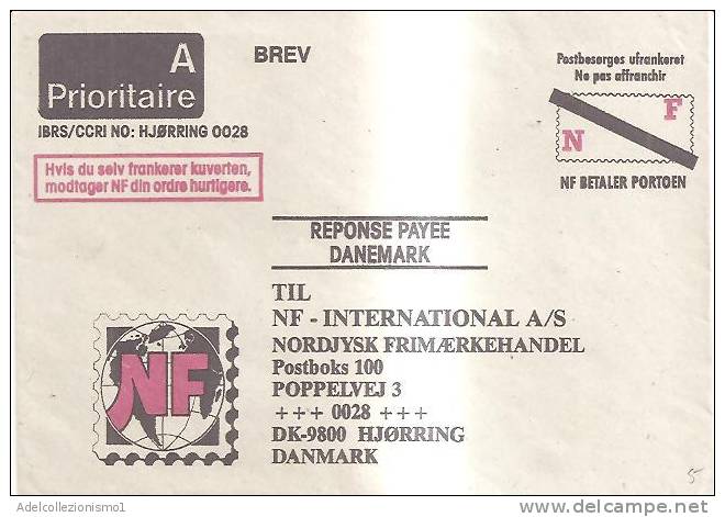 66796)lettera Aerea Prioritaria Danese Con Un Valore + Annullo - Airmail