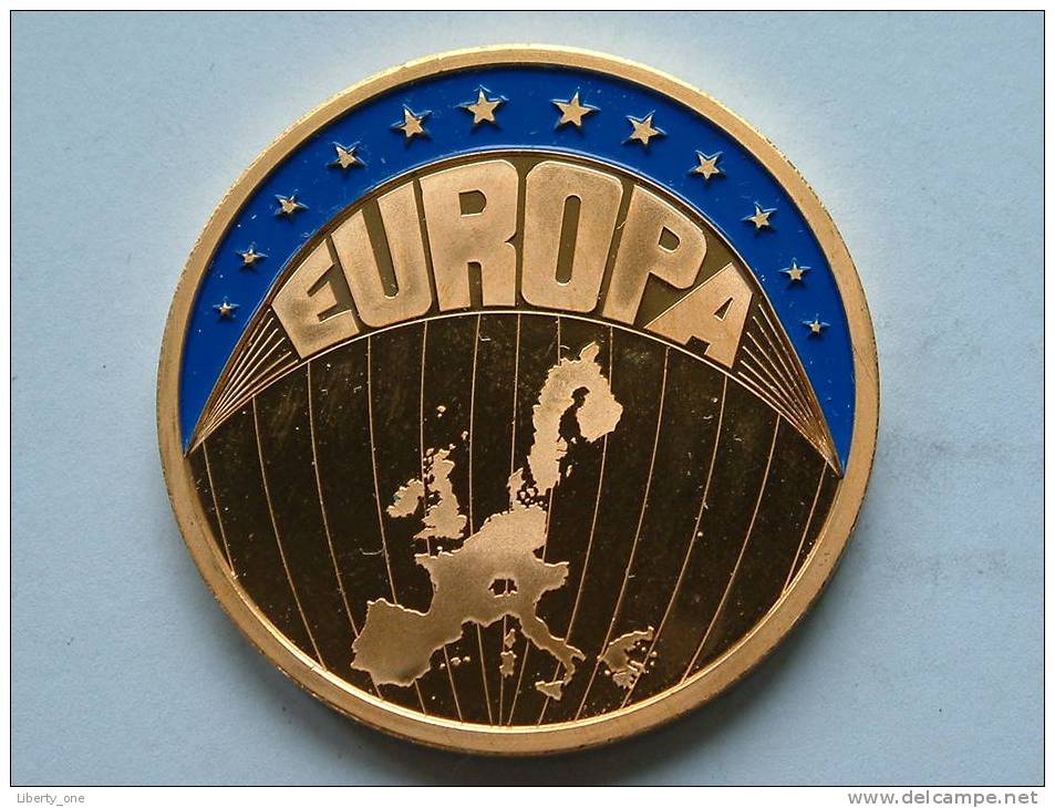 ECU EUROPA 1998 / Goudkleurige PENNING Met Blauwe Glazuur ( Details Zie Foto´s) !! - Autres & Non Classés