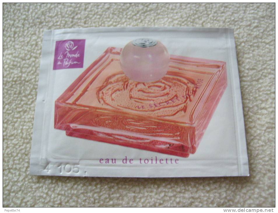 Echantillon Le Secret De La Rose - Le Monde En Parfum - Eau De Toilette - Echantillons (tubes Sur Carte)