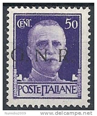 1944 RSI GNR BRESCIA I TIPO 1° TIRATURA 50 CENT VARIETà MNH ** - RSI060-2 - Nuovi