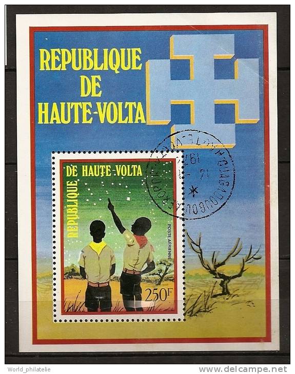 Haute-Volta 1973 N° BF 5K O Scouts, Scoutisme, Connaissance Des étoiles, Désert, Astrologie, Voie Lactée - Upper Volta (1958-1984)