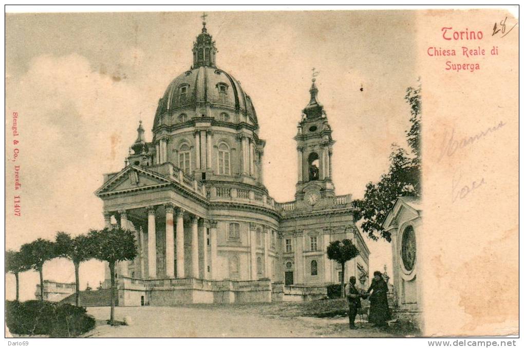 1903    CARTOLINA TORINO  ANNULLO A BANDIERA - Churches