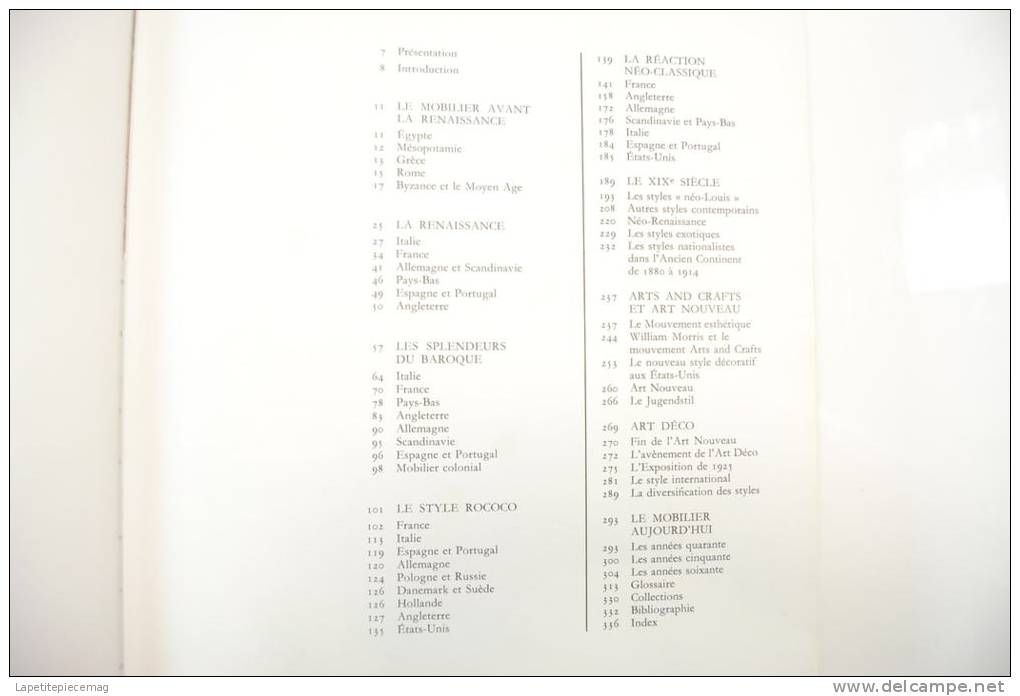 Histoire Du Mobilier. La Renaissance, Le Baroque, Rococo, Néo-classique, Art Nouveau, Art Déco, 1940 1950 1960 - Décoration Intérieure