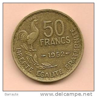 50 F FRANCE G.Guiraud 1952. - Autres & Non Classés