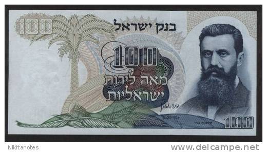 ISRAEL, 1968, 100 LIROT, #P-37d, BROWN SERIAL, Aunc - Israel