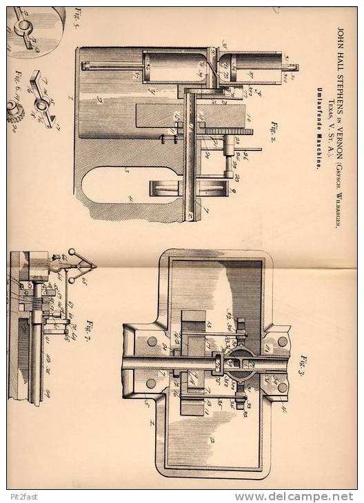 Original Patentschrift - John Stephens In Vernon , Wilbarger County , 1900 , Umlaufende Maschine , Texas !!! - Maschinen