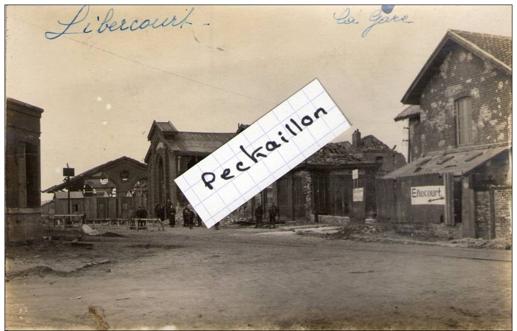 62 Libercourt, Rare Carte Photo,  La Gare - Autres & Non Classés