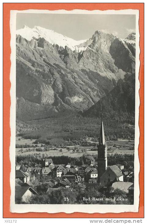 Q1217 Bad Ragaz Mit Falknis. Gelaufen In 1939. - Bad Ragaz