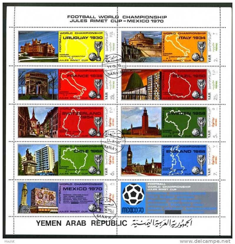 Yemen Nord Arabische Republik Mi.N° 1088/96 Gestempelt 1970, Fußball-Weltmeisterschaft , Mexiko - 1970 – Mexico