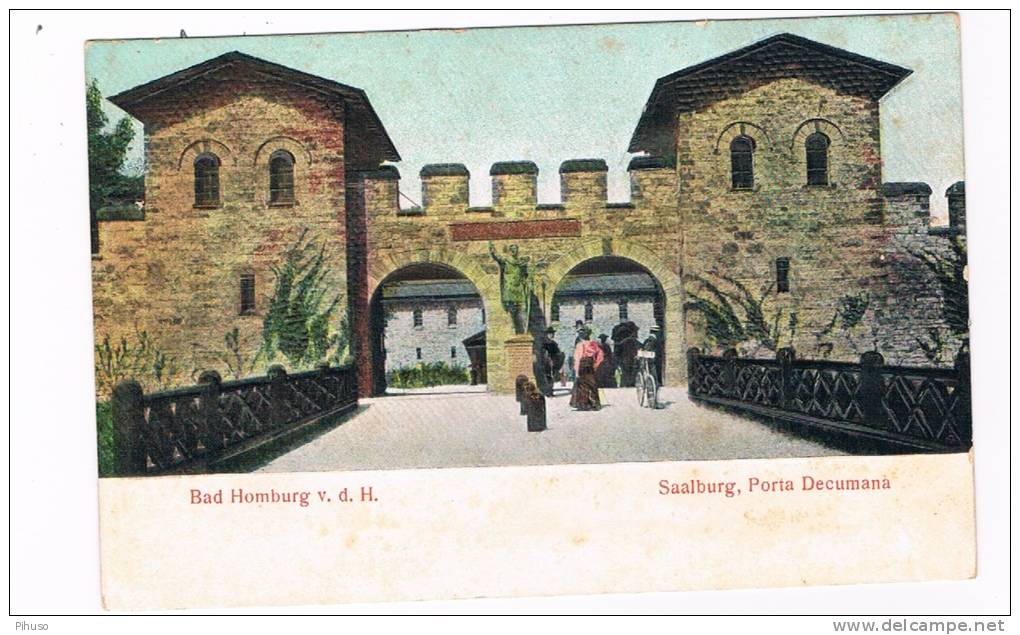 D3199    BAD HOMBURG VOR DER HÖHE  : Saalburg, Porta Decumana ( Relief-karte) - Bad Homburg