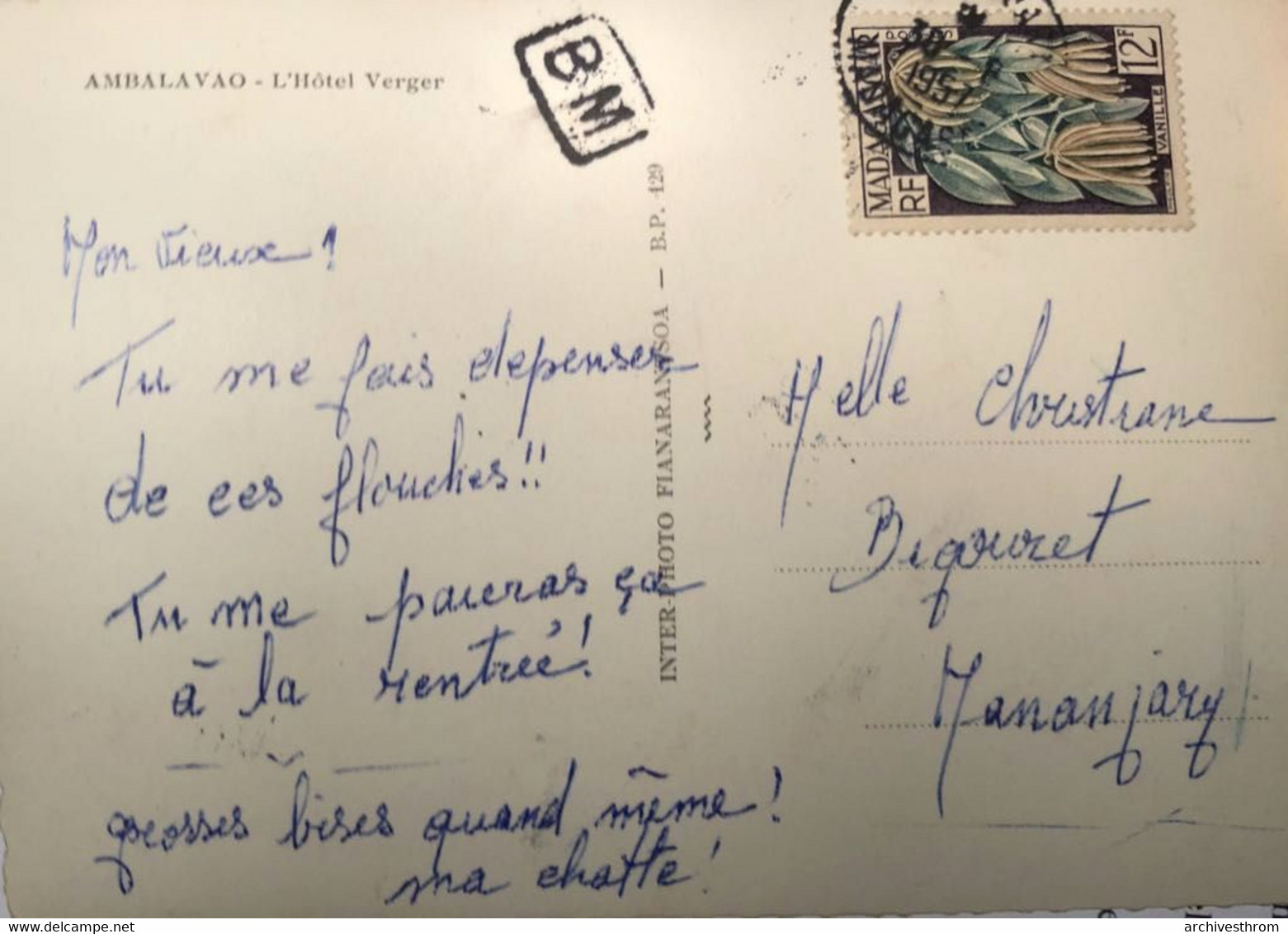 Ambalavao - L'Hôtel Verger - Voitures Vers 1957 Indicateur De La Route Du Sud ; Form. 10 / 15 (-421) - Madagascar