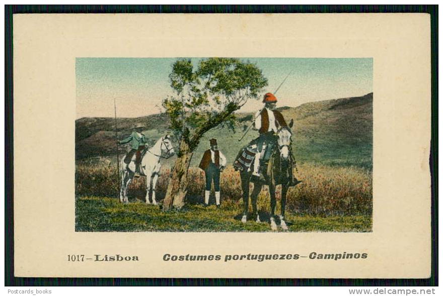 LEZIRIA / SANTAREM / PORTUGAL. Costumes Portugueses. CAMPINOS. Old Portuguese Postcard - Santarem