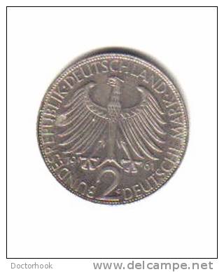 GERMANY    2  MARK  1961 G  (KM# 116) - 2 Mark