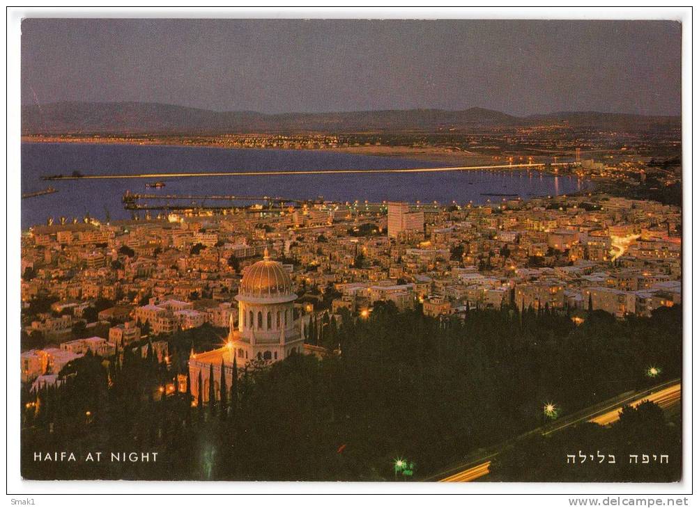 ASIA ISRAEL HAIFA TA NIGHT Nr. 5927 OLD POSTCARD - Israel