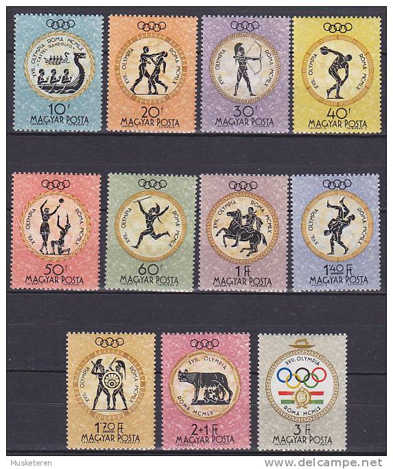 ## Hungary 1960 Mi. 1686-96 A Olympische Sommerspiele Olympic Games, Rome Complete Set MH* - Neufs